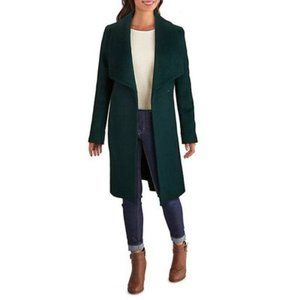NWT Green Cole Haan Wool Blend Wrap Coat